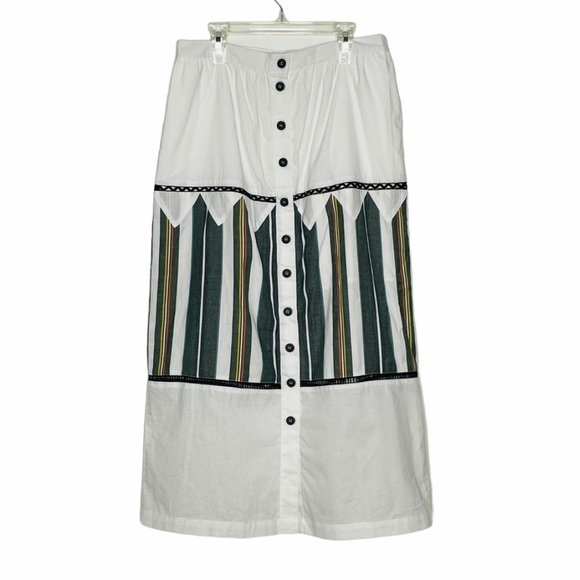 ASOS Button Front Stripe Detail Midi Skirt Size 6 - Picture 3 of 7